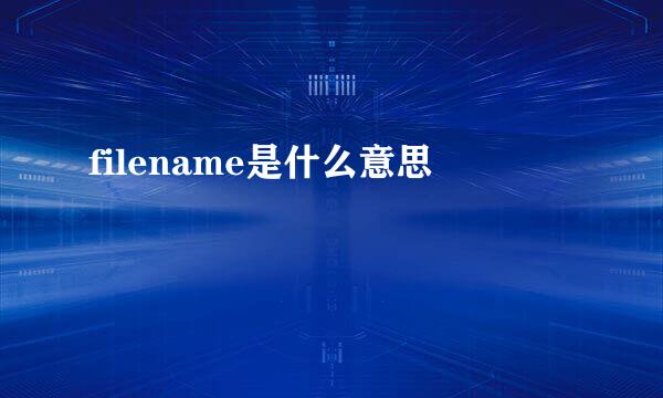 filename是什么意思