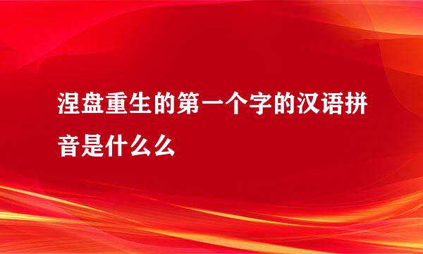 涅盘重生的第一个字的汉语拼音是什么么