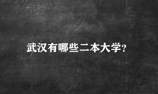 武汉有哪些二本大学？