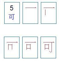 “可”字的正确笔顺