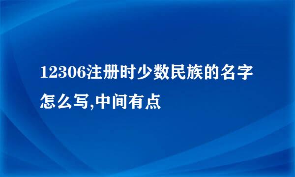 12306注册时少数民族的名字怎么写,中间有点