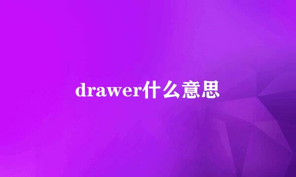 drawer什么意思