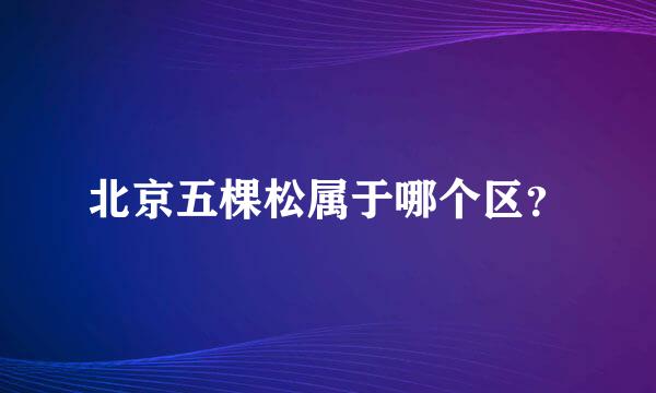 北京五棵松属于哪个区？