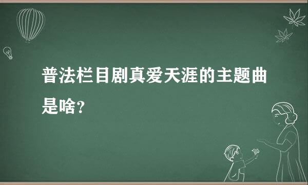 普法栏目剧真爱天涯的主题曲是啥？