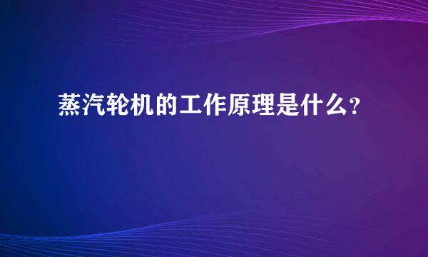 蒸汽轮机的工作原理是什么？