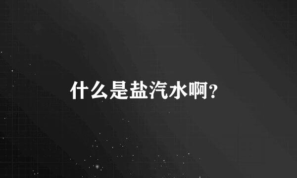 什么是盐汽水啊？