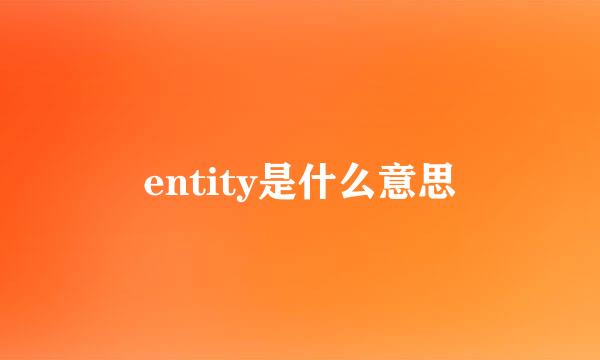 entity是什么意思