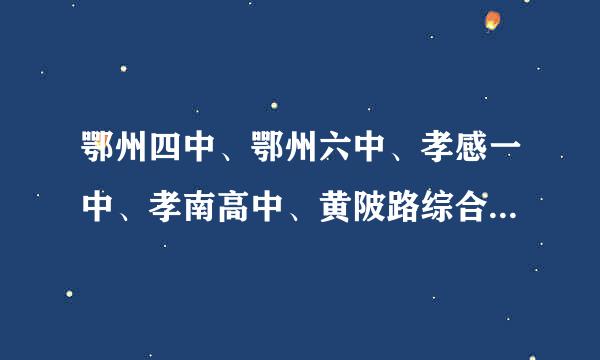 鄂州四中、鄂州六中、孝感一中、孝南高中、黄陂路综合高级中学 孝感一中这几个学校的基本信息