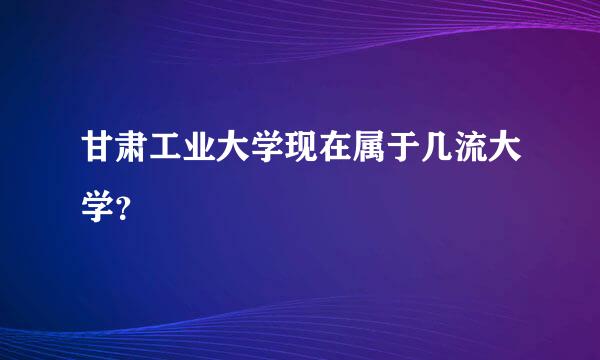 甘肃工业大学现在属于几流大学？