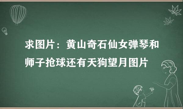 求图片：黄山奇石仙女弹琴和师子抢球还有天狗望月图片