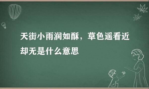 天街小雨润如酥，草色遥看近却无是什么意思