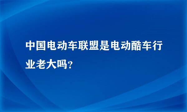 中国电动车联盟是电动酷车行业老大吗？