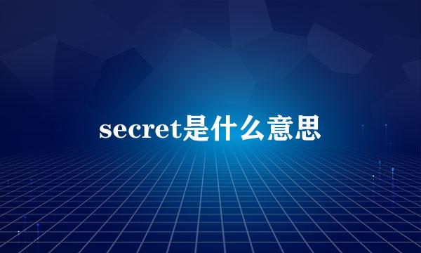 secret是什么意思