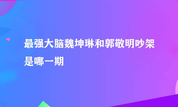 最强大脑魏坤琳和郭敬明吵架是哪一期