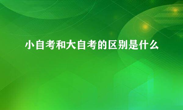 小自考和大自考的区别是什么