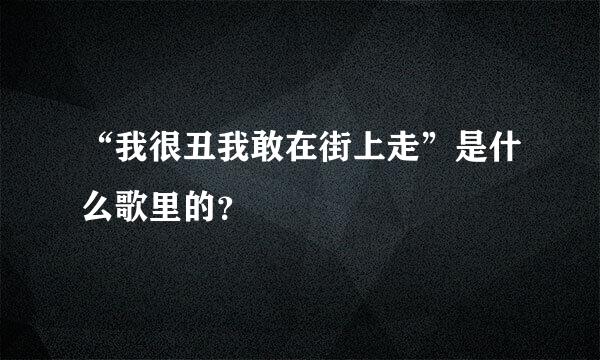 “我很丑我敢在街上走”是什么歌里的？