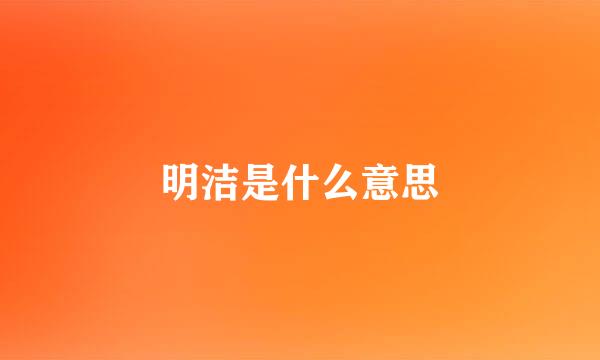 明洁是什么意思