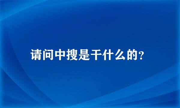 请问中搜是干什么的？