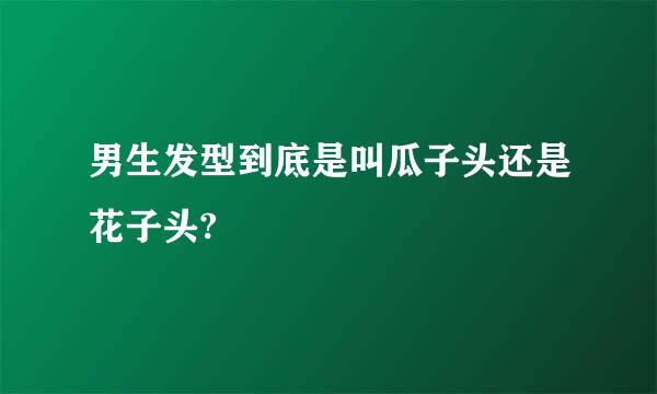 男生发型到底是叫瓜子头还是花子头?