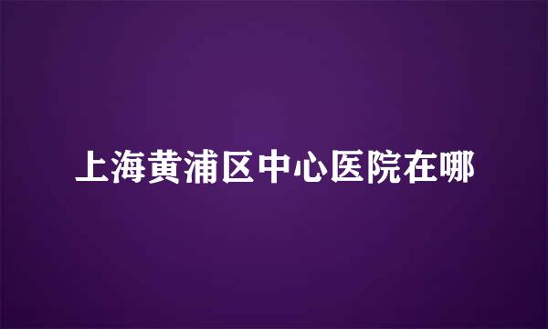 上海黄浦区中心医院在哪