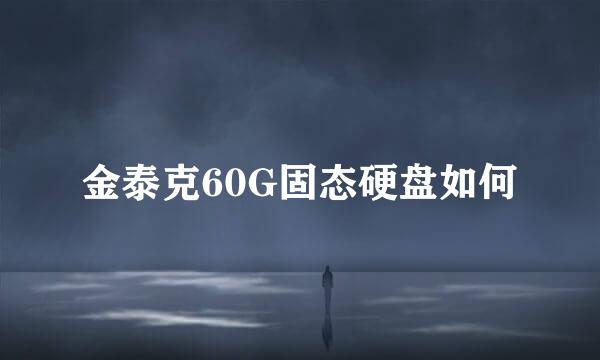 金泰克60G固态硬盘如何