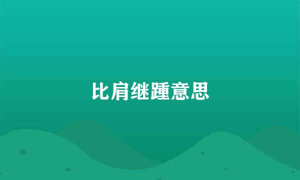 比肩继踵意思