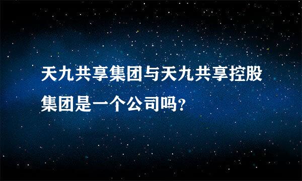 天九共享集团与天九共享控股集团是一个公司吗？