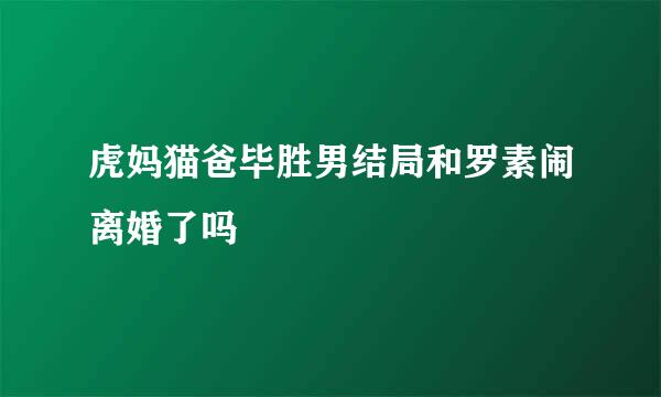 虎妈猫爸毕胜男结局和罗素闹离婚了吗