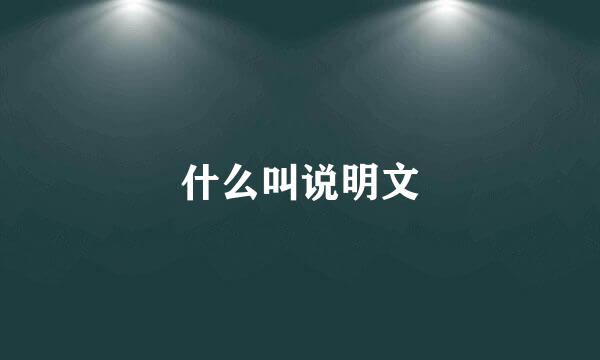 什么叫说明文