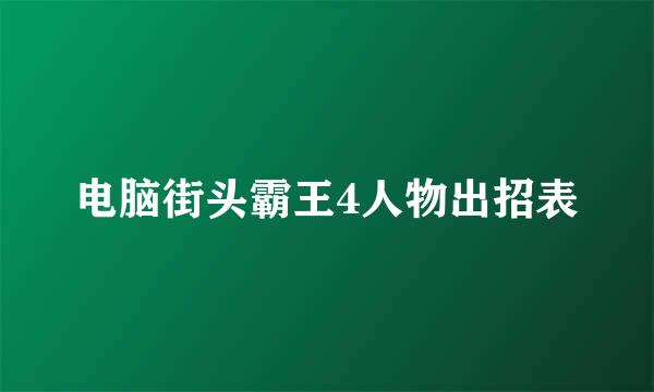 电脑街头霸王4人物出招表