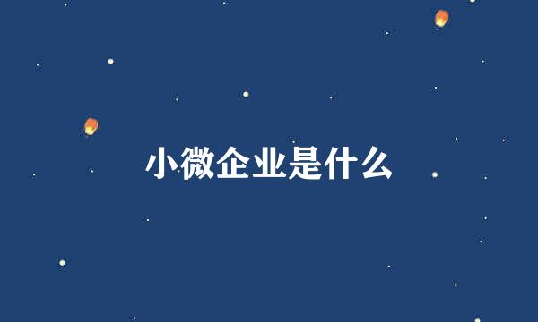 小微企业是什么