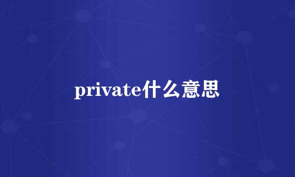 private什么意思