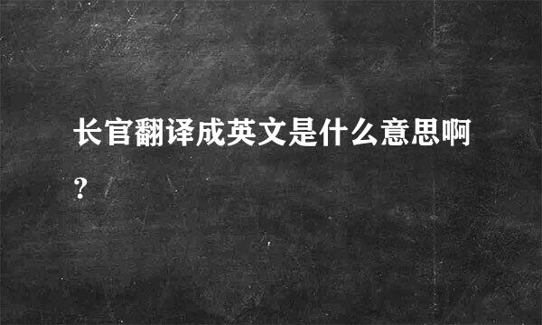 长官翻译成英文是什么意思啊？