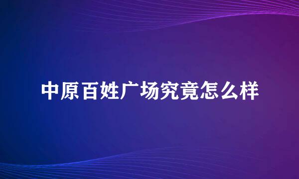 中原百姓广场究竟怎么样