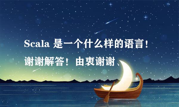 Scala 是一个什么样的语言！谢谢解答！由衷谢谢、