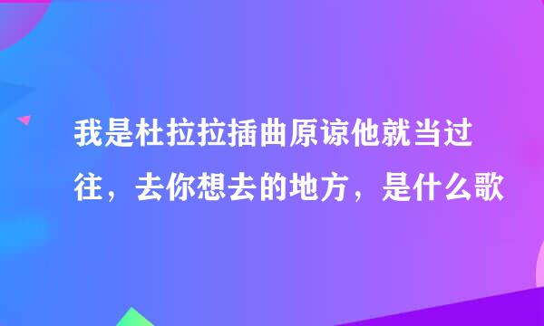 我是杜拉拉插曲原谅他就当过往，去你想去的地方，是什么歌