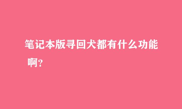 笔记本版寻回犬都有什么功能 啊？