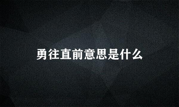 勇往直前意思是什么