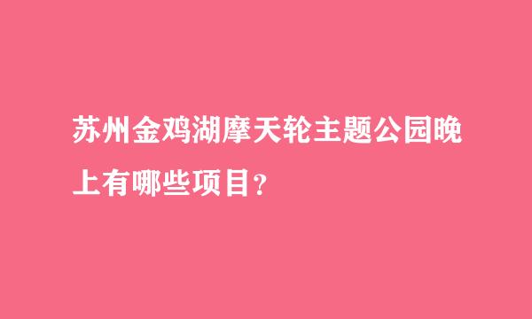 苏州金鸡湖摩天轮主题公园晚上有哪些项目？