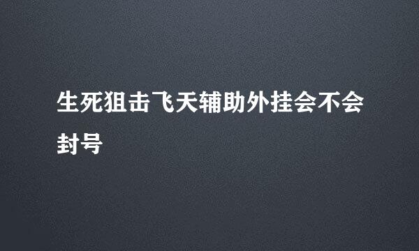 生死狙击飞天辅助外挂会不会封号