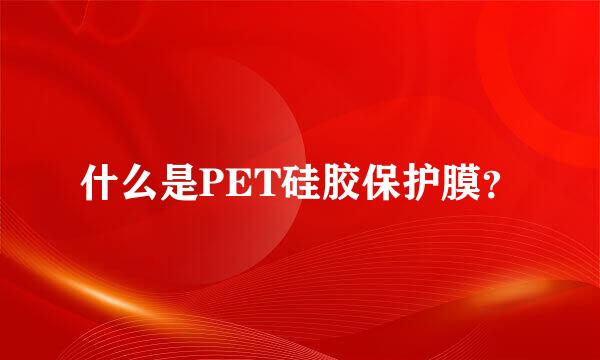 什么是PET硅胶保护膜？