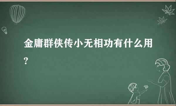 金庸群侠传小无相功有什么用?