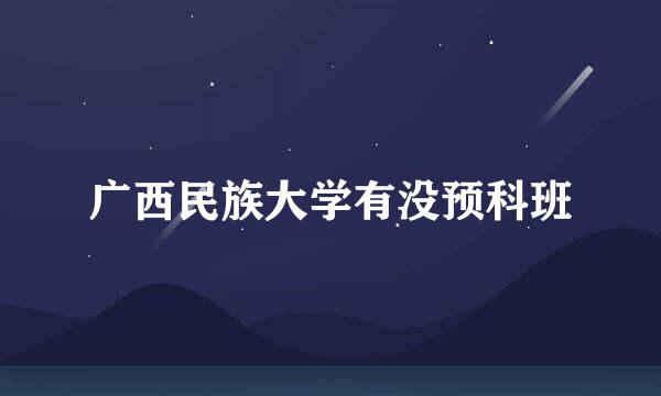 广西民族大学有没预科班