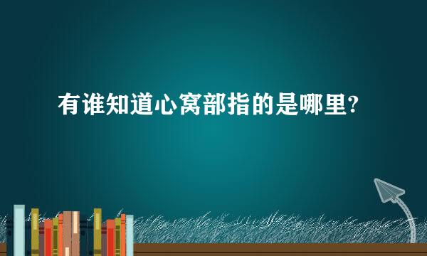 有谁知道心窝部指的是哪里?