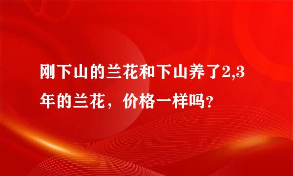 刚下山的兰花和下山养了2,3年的兰花，价格一样吗？