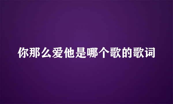 你那么爱他是哪个歌的歌词