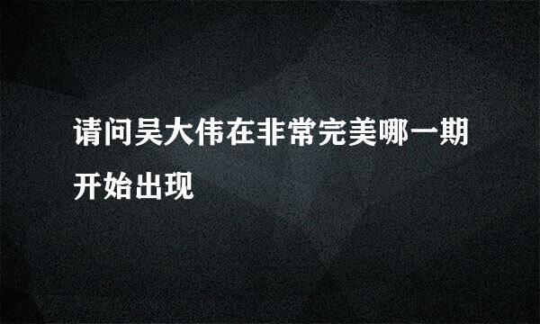 请问吴大伟在非常完美哪一期开始出现