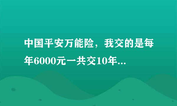 中国平安万能险，我交的是每年6000元一共交10年，其中设立一个账户为了交钱方便，如果我把富余的钱放进账