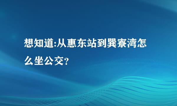 想知道:从惠东站到巽寮湾怎么坐公交？