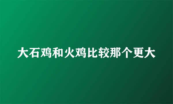 大石鸡和火鸡比较那个更大